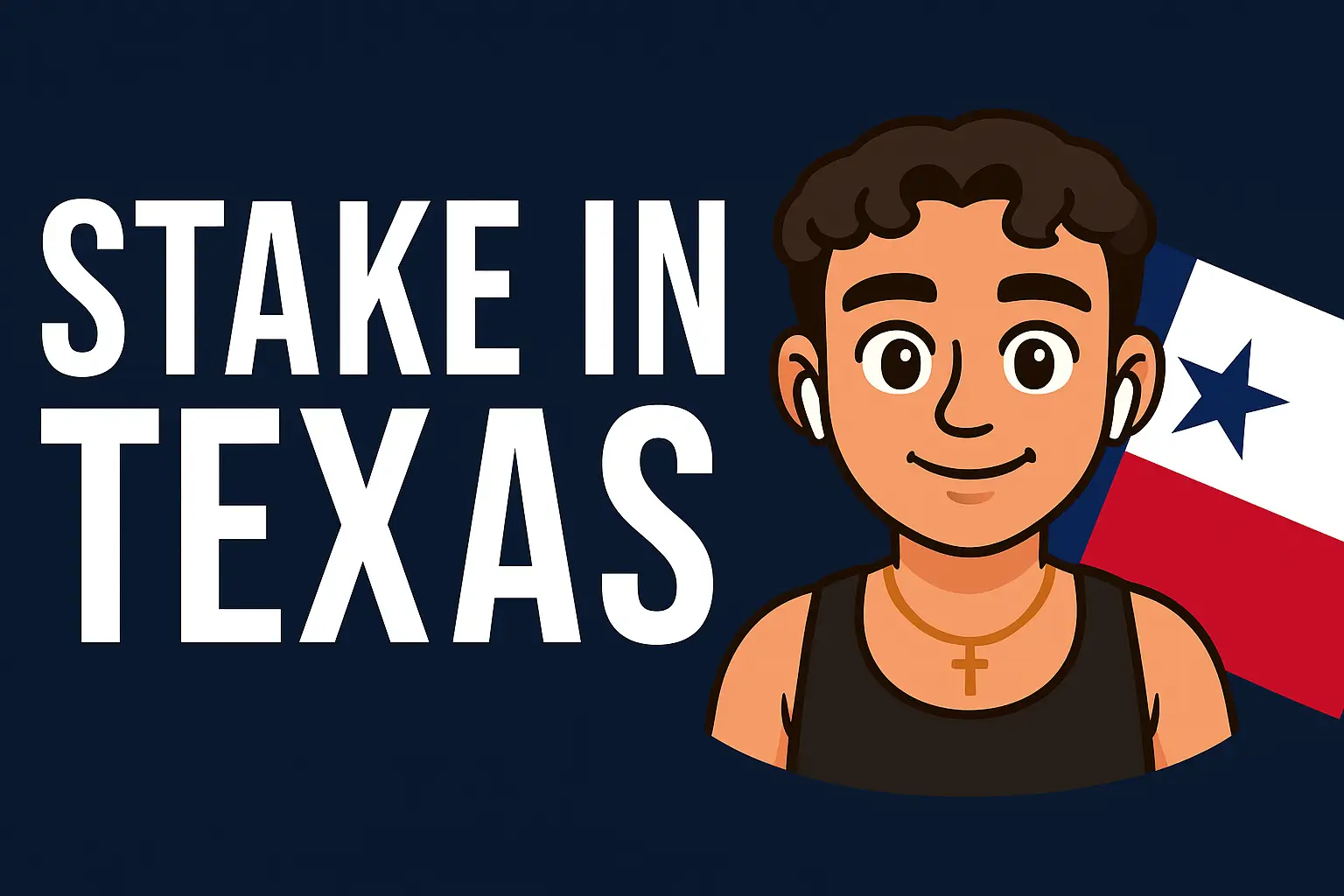 Map of the USA with Texas highlighted, showing Stake.us is legal.